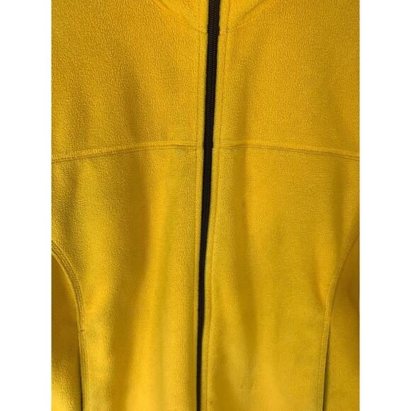 Lands End Yellow Fleece Jacket Kids Size M 10-12 Regular Full Zip - Picture 3 of 7